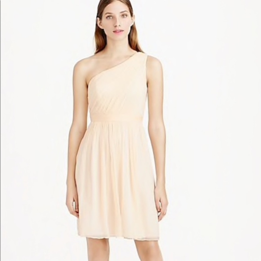 🌸J. Crew Kylie Silk Chiffon One Shoulder Dress
